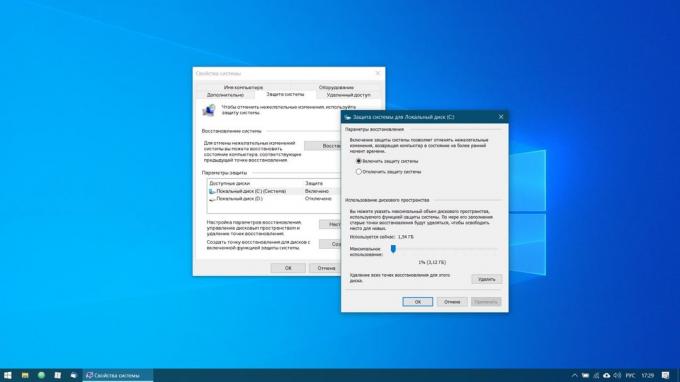 Konfigurálása a Windows 10: hozzon létre egy visszaállítási pontot