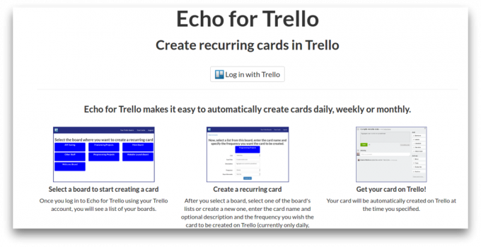  Echo Trello képernyő