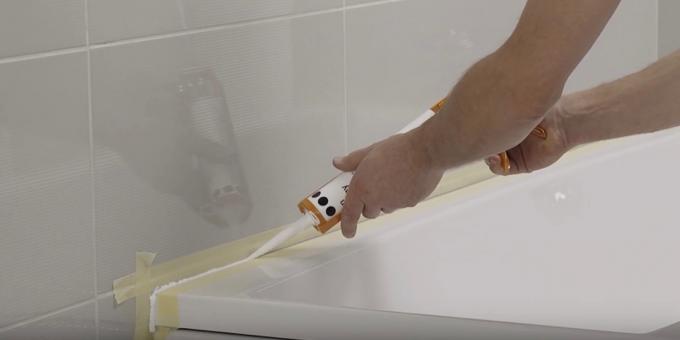 Telepítése a fürdő kezét: Rendezzük varrás oldalán a kontúr
