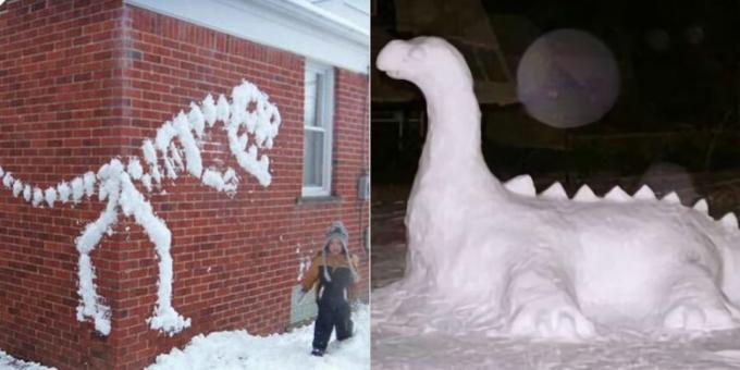 Dinoszaurusz a hó