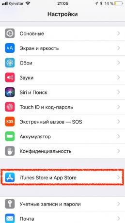 App Store iOS 11: Beállítások