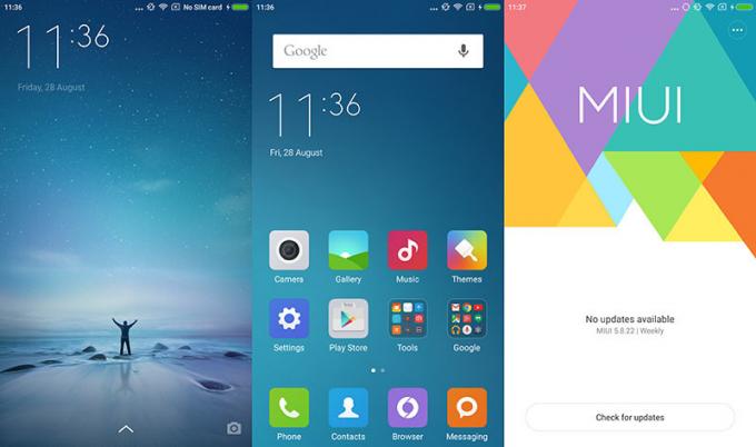 MIUI design, tiszta Android