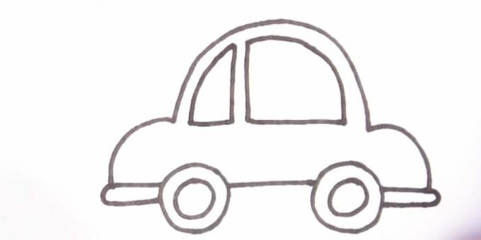 Hogyan rajzoljunk autót: rajzoljon egy kis ablakot