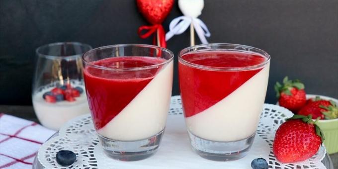 Hogyan kell főzni egy panna cotta joghurtot és eper lekvár