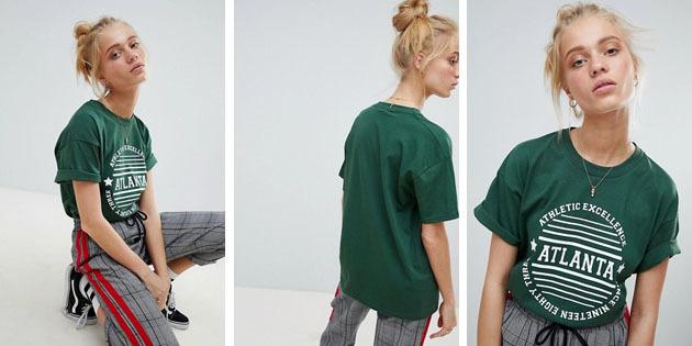 Női divat pólók európai boltok: pólóval Daisy Street Zöld