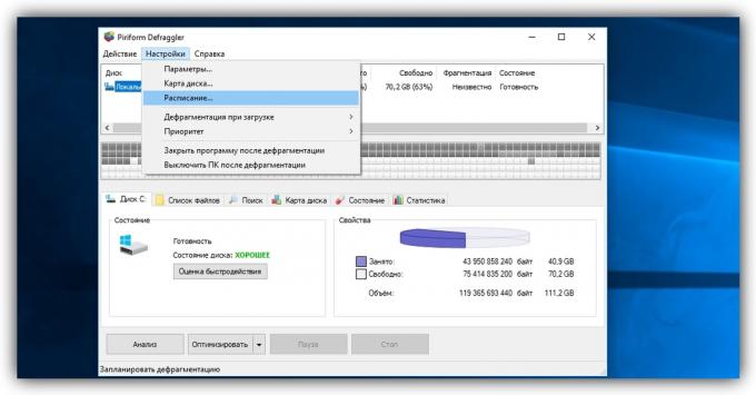 Töredezettségmentesítő Windows XP használata Defraggler