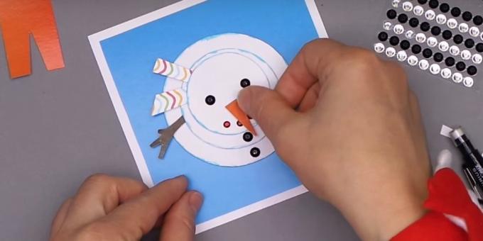 hogyan lehet egy karácsonyi kártya: teljes hóember