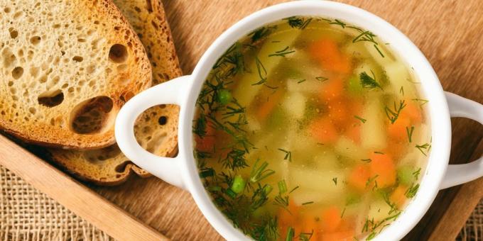 Recept csirke leves burgonyával és fokhagymás