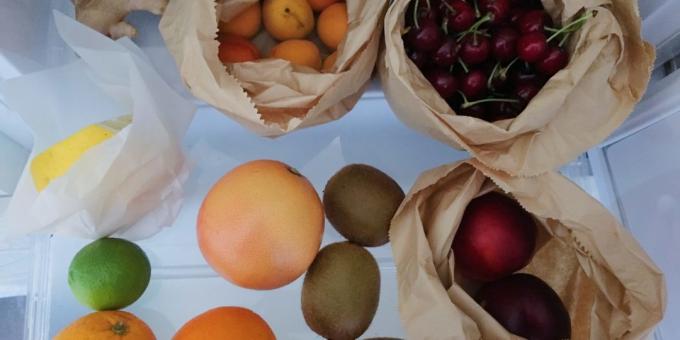 Hogyan kell tárolni a gyümölcsök