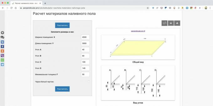 Építőipari számológép online: Perpendicular.pro