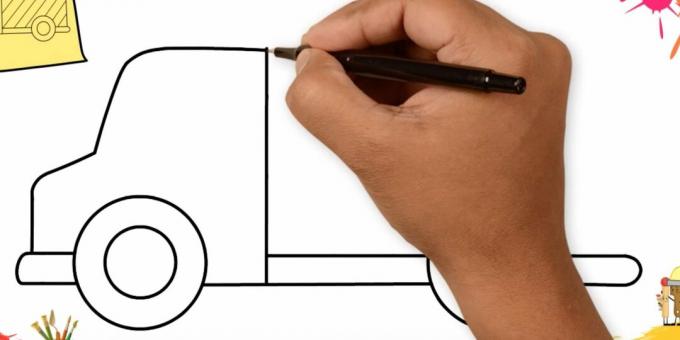 Teherautó rajzolása: rajzolja meg az autó elejét