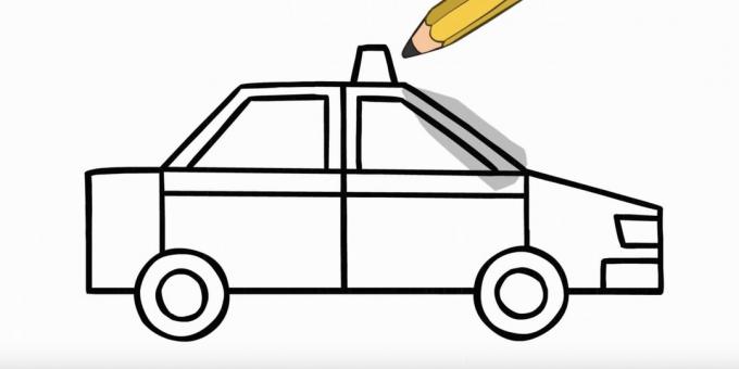 Hogyan rajzoljunk autót: rajzoljon fényszórókat és jelzőfényt