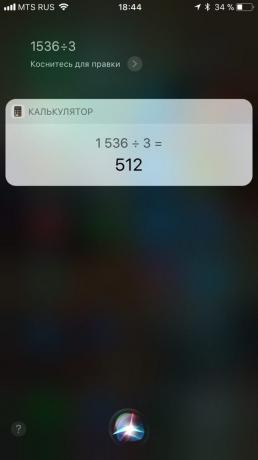 Siri: kalkulátor