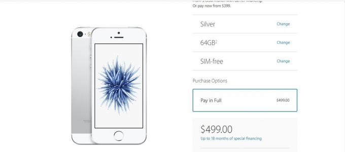 Költség iPhone SE at Apple.com honlapján