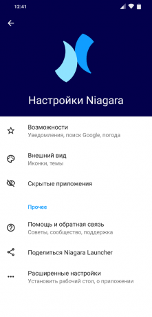 Launcher Android Niagara Launcher: Beállítások