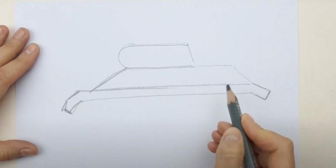 Hogyan rajzoljunk egy tartályt: vázolja fel a tetejét 