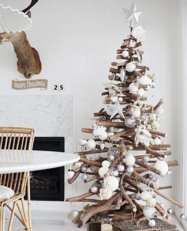 Hogyan lehet díszíteni a házat az új év: karácsonyfa készült pálca