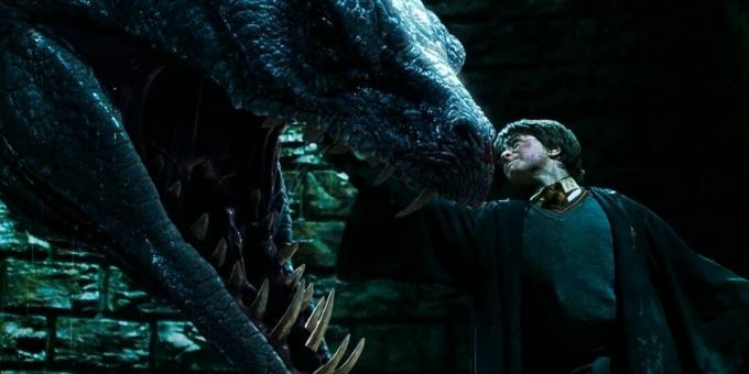 Felvétel a kígyóról szóló filmből "Harry Potter és a titkok kamrája"