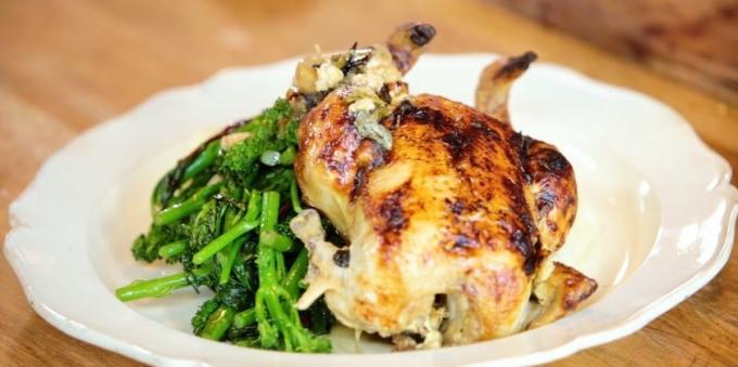Receptek csirke a sütőben: egész csirke tejben Jamie Oliver