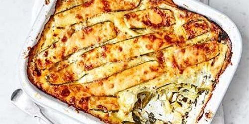 Receptek cukkini a sütőben: lasagna cukkini, spenót és mascarpone