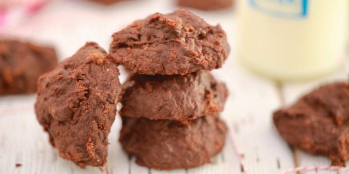 A recept egyszerű csokoládé banán cookie-mogyoróvaj