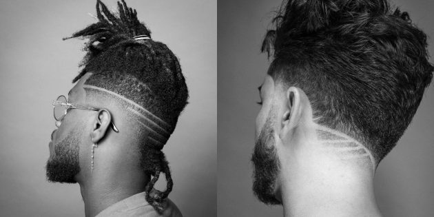Divatos férfi frizurákat a rajongók az extrém sportok: borotvált minták