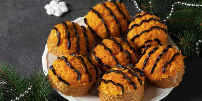 " Tigris" szendvicsek - hűvös újévi snack egyszerű termékekből