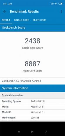 felülvizsgálat Xiaomi Mi 8: Geekbench