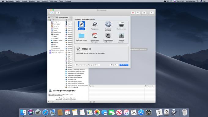 Konfigurálása Mac automatizálása akciók