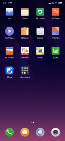 Áttekintés Xiaomi Mi Mix 3: Interface