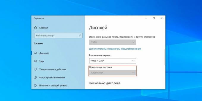 A képernyő átfordítása Windows rendszerű számítógépeken: keresse meg a "Képernyő tájolása" opciót a beállításokban, és adja meg a tájolást