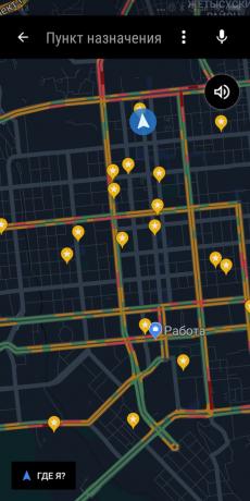 Éjszakai üzemmód Google Maps for Android