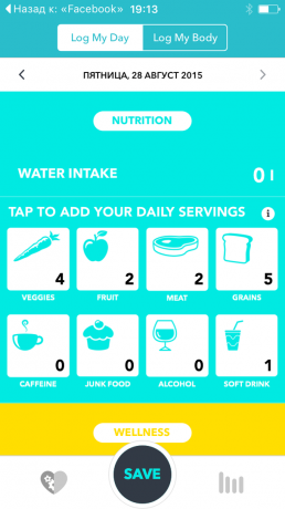 BodyWise iOS-re: diéta