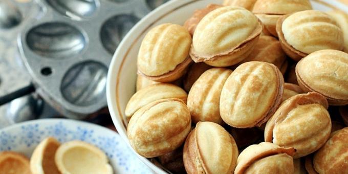 Receptek Főzött sűrített tej: Cookies „Nuts”