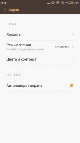 Xiaomi redmi 3s: a képernyő beállításait