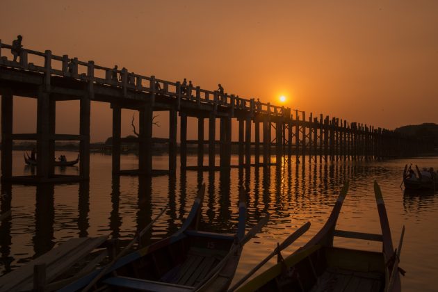 gyönyörű hidak: U Bein híd, Myanmar