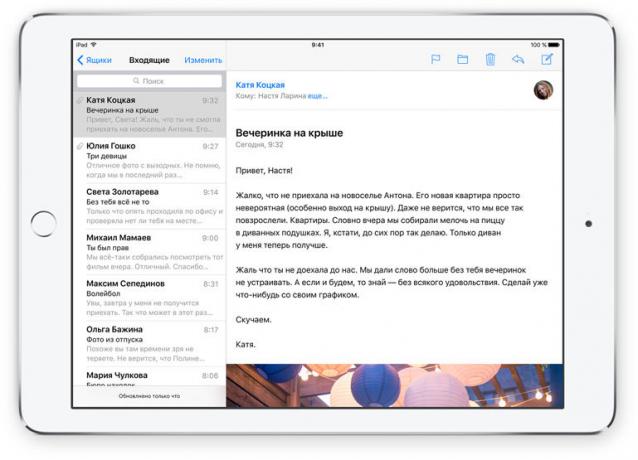 Frissítve Mail iOS 9
