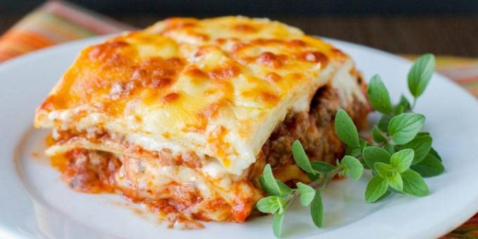 Lasagna marha- és tejszínes mártással