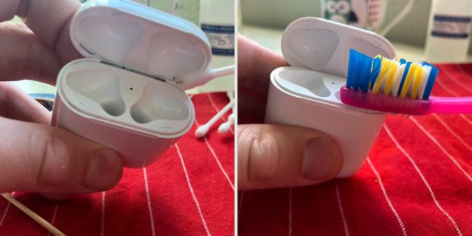 hogyan kell tiszta AirPods: tisztító ecetes oldattal