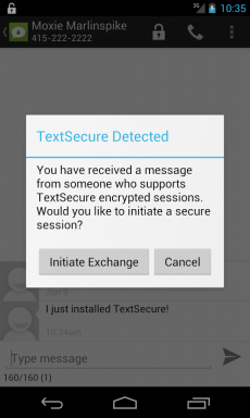 TextSecure küld titkosított SMS-ki