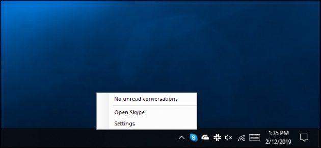 Skype UWP program nem ereszti ki a menü „Quit Skype»