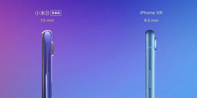 Xiaomi Mi 8 Lite: vastagság