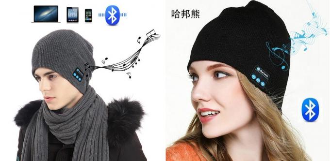 Termékek a télen: sapka Bluetooth-headset