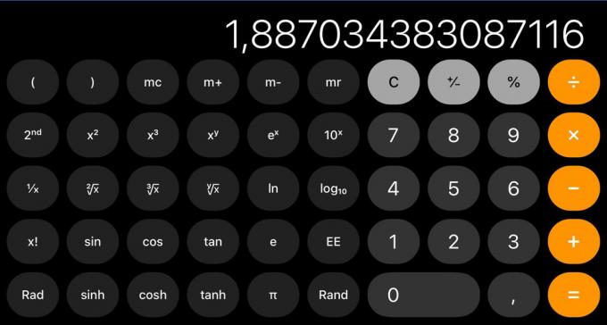 iPhone mérnöki kalkulátor