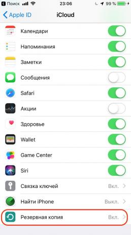 Konfigurálása Apple iPhone: configure mentést
