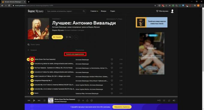 Hogyan tölthetünk le egy dalt a Yandex-ből. Zene ": YaMusic.pro