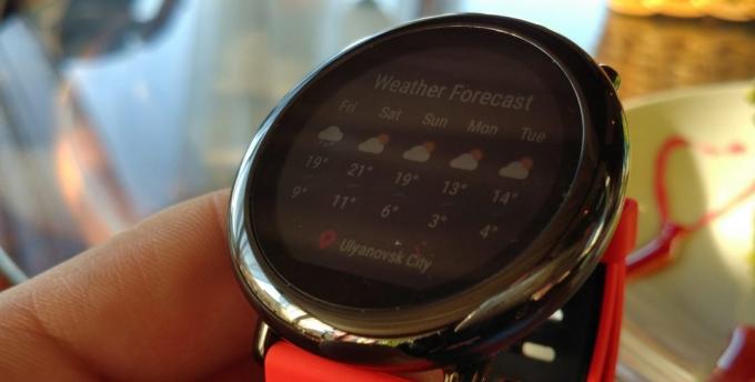 Xiaomi Amazfit Pace: időjárás app