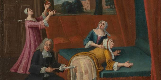 Középkori orvostudomány: Beöntés egy francia festészetben 1700 