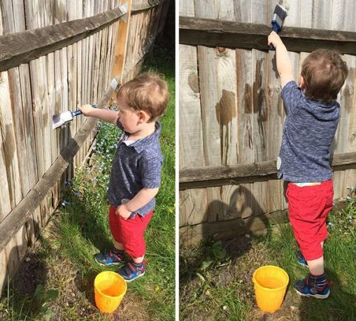 Tippek szülők számára: töltse fel a gyereket, hogy festeni a kerítést