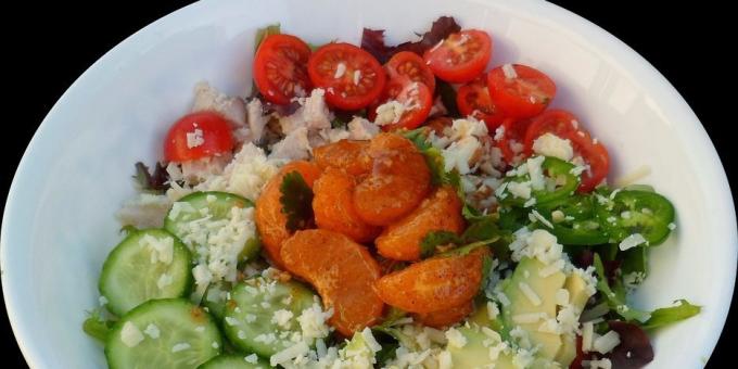 diétás saláták: Saláta csirkével és mandarin
